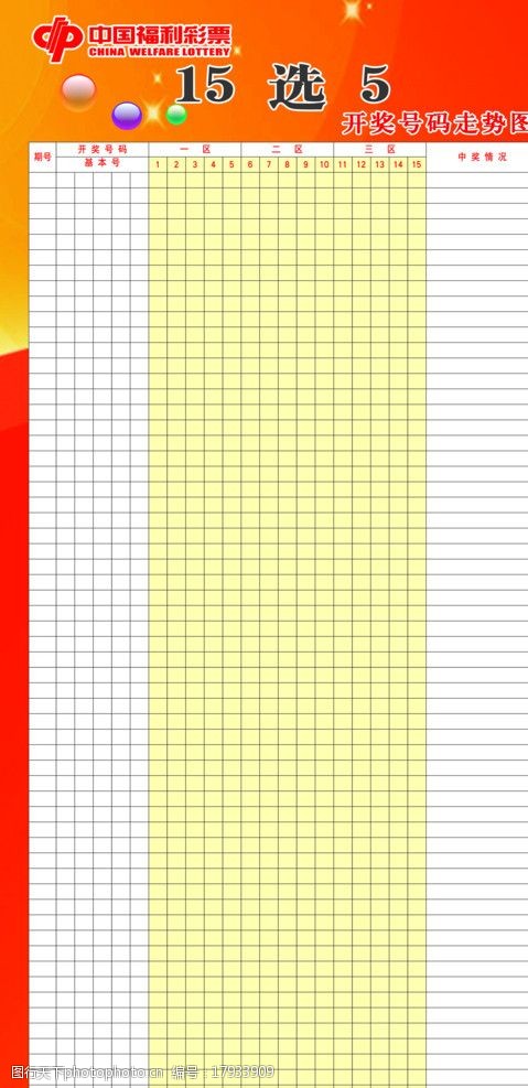 中国福利彩票15选5的走势图图片