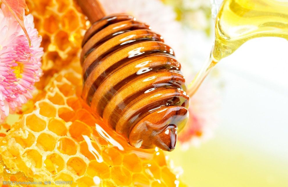蜂蜜甜蜜液体蜜糖蜂巢图片