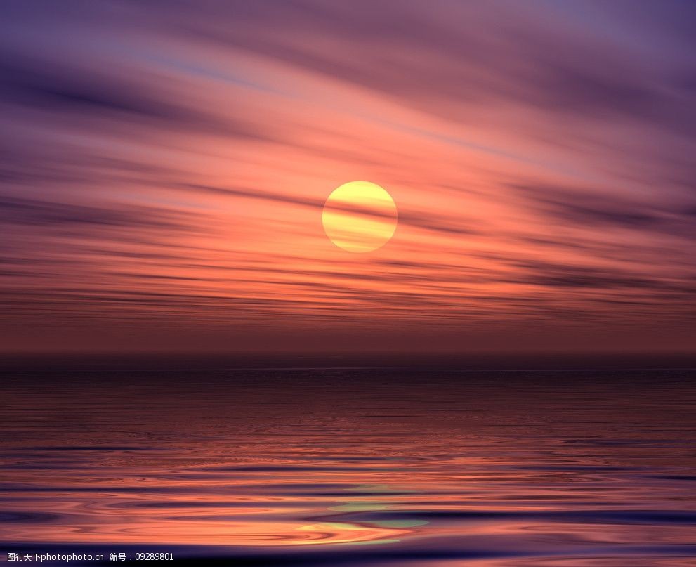海洋落日美景图片